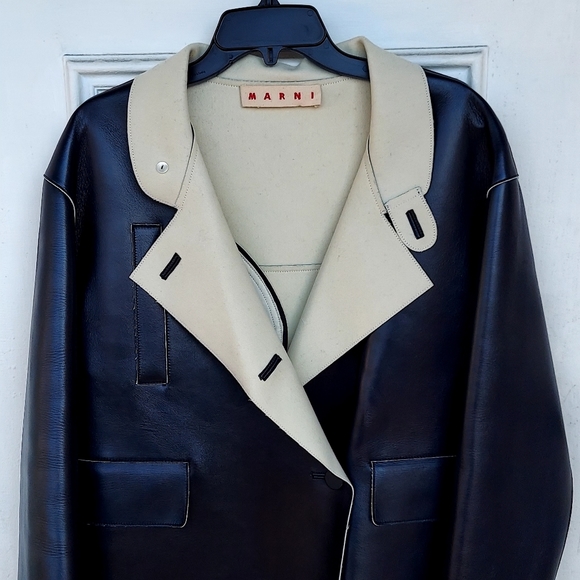 Marni Double Breasted Black Lamb Leather Jacket Size 40 - Picture 13 of 13